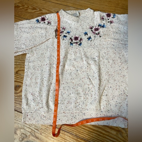 Vintage Lee Sport 100% Cotton Floral Printed Crew Neck Sweater Large Made in USA - Picture 11 of 11